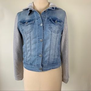 Wallflower hooded sweatshirt jean jacket